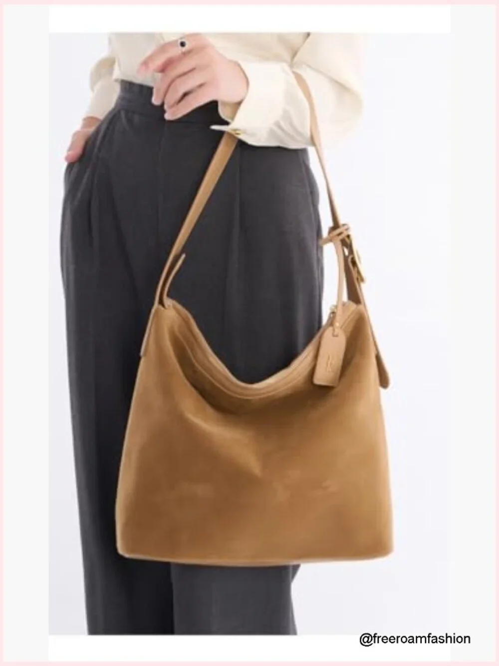 Genuine Leather Suede Hobo Bag Tote Shoulder Crossbody Vintage